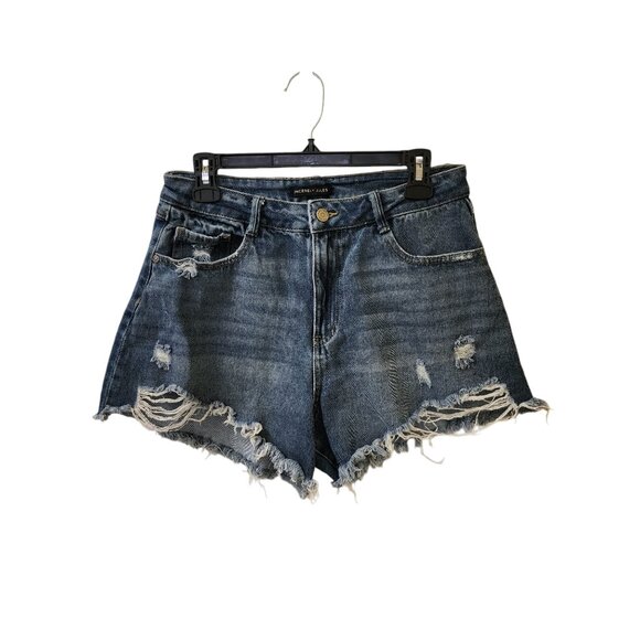 Sincerely Jules Distressed Jean Shorts Size 11 High Rise Raw Hem - Picture 1 of 6